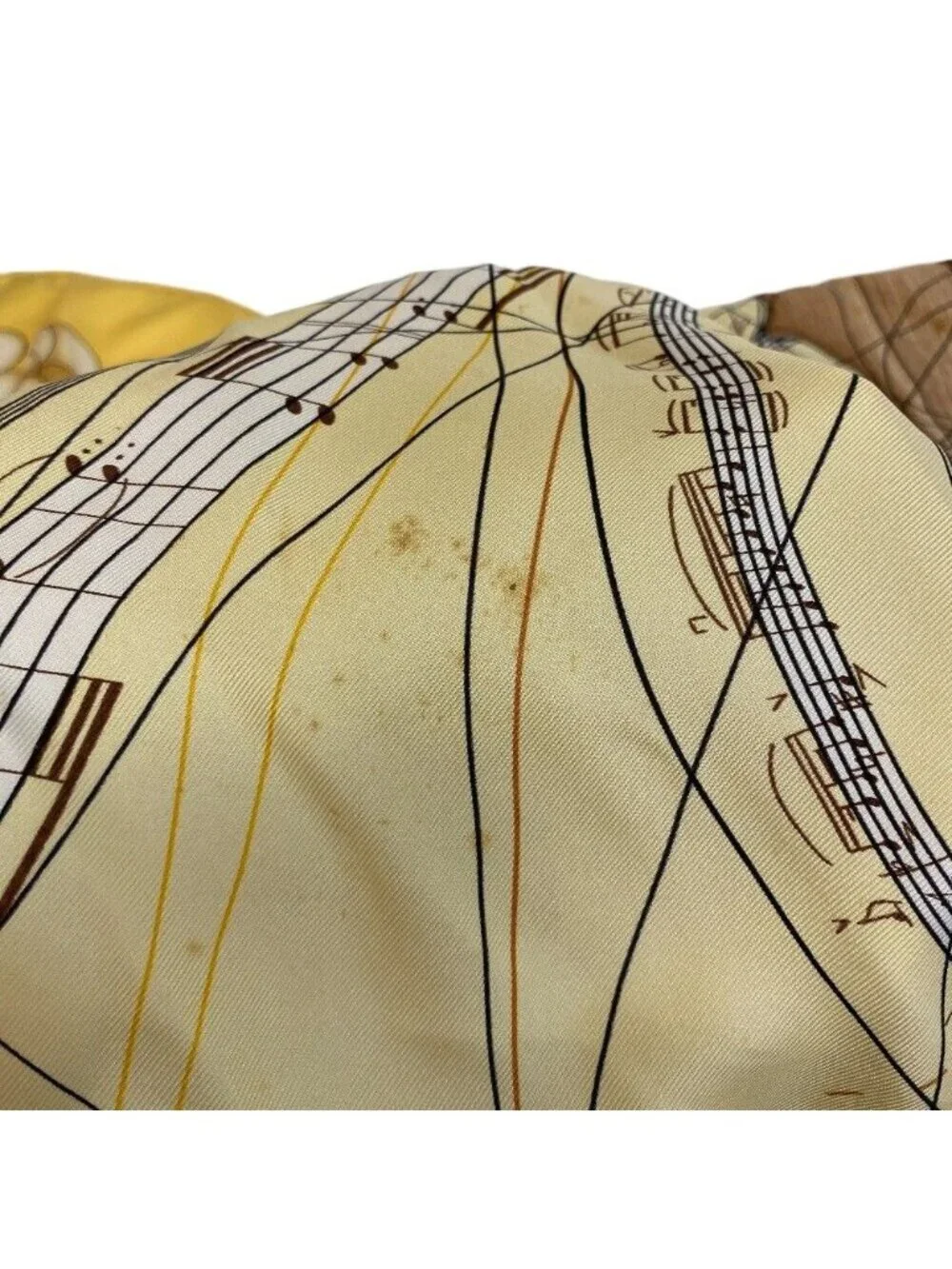 Hermes la Musique Des Spheres Carre 90 Silk Scarf Yellow
